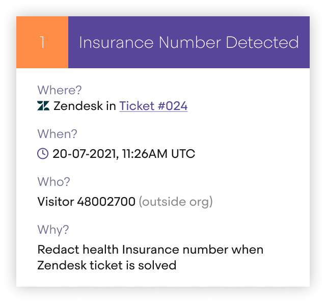 Insurance number detected in Zendesk